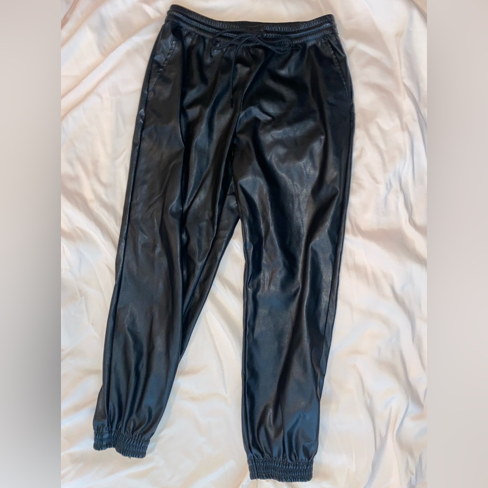 Target black leather joggers